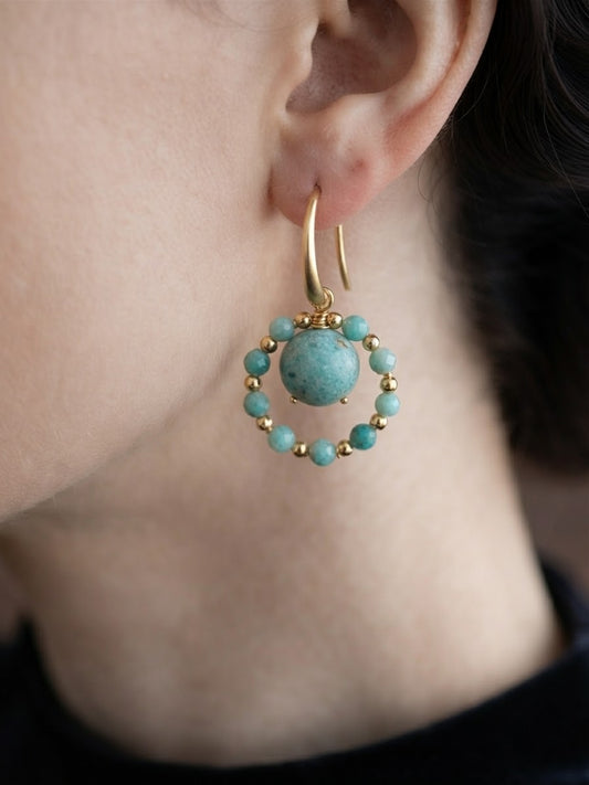 Boucles d’oreilles Auréa -  Amazonite