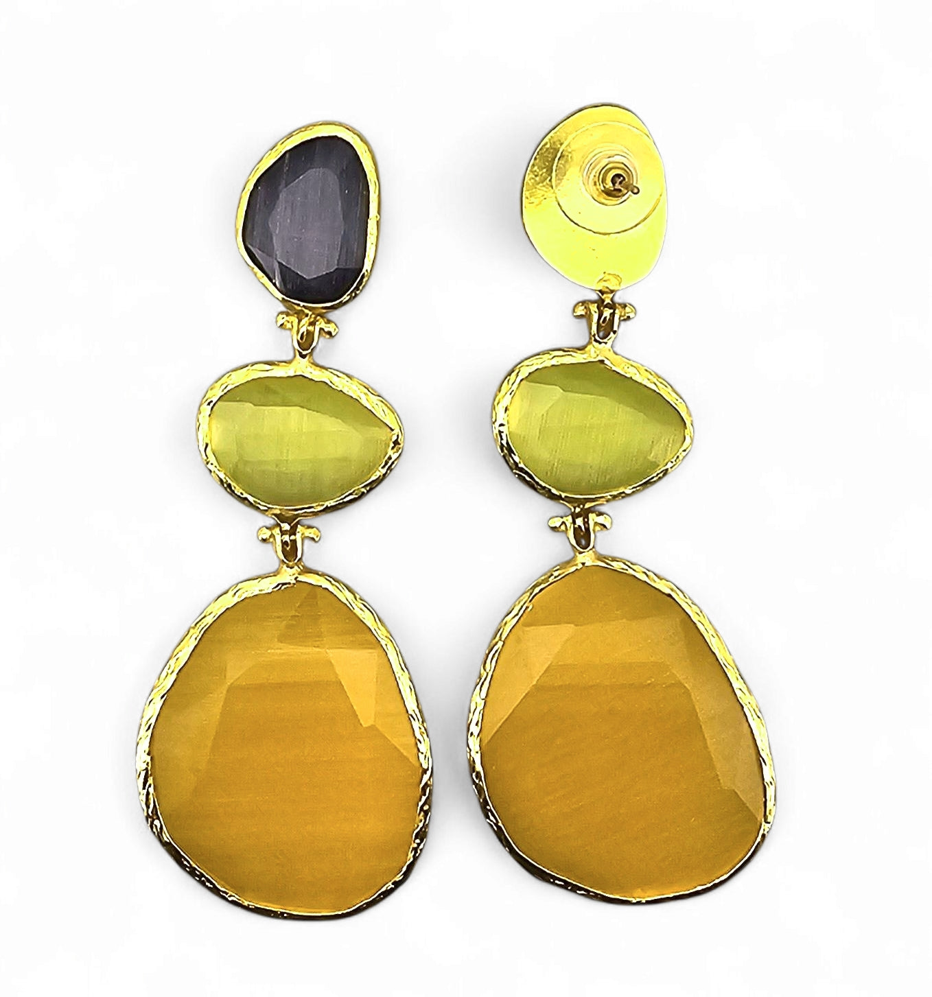 Boucle d'oreille Glow Line Jaune • Jaune clair • Violet