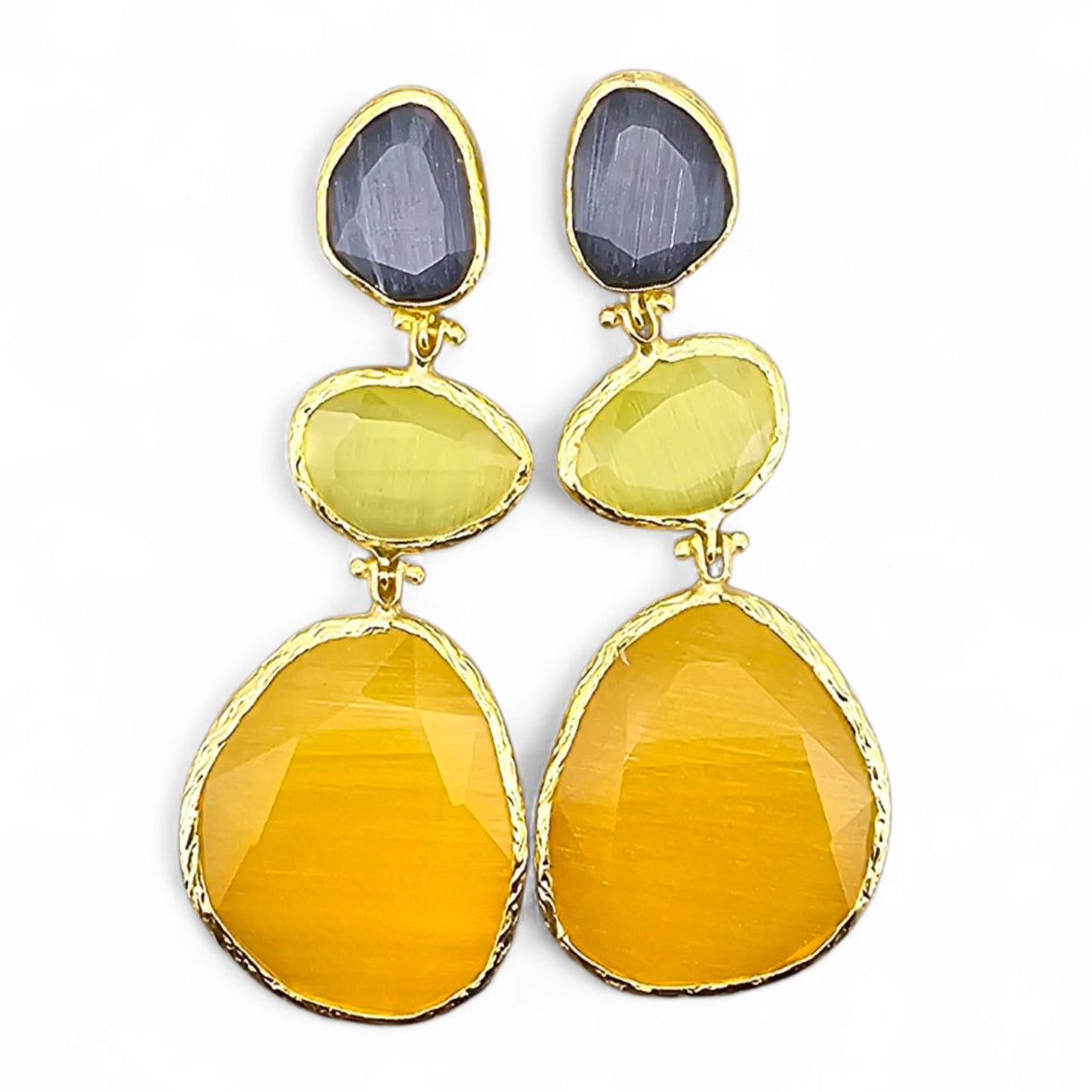 Boucle d'oreille Glow Line Jaune • Jaune clair • Violet