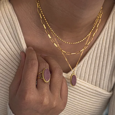 Collier Dolly - Pendentif en pierre naturelle