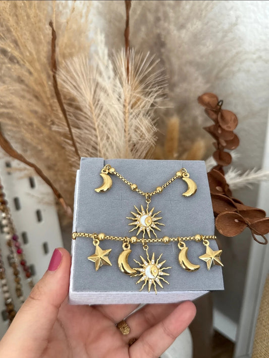 Coffret bijoux : Collier et bracelet Multi-charms