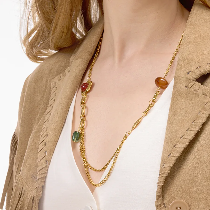 Sautoir Agatha Rouge