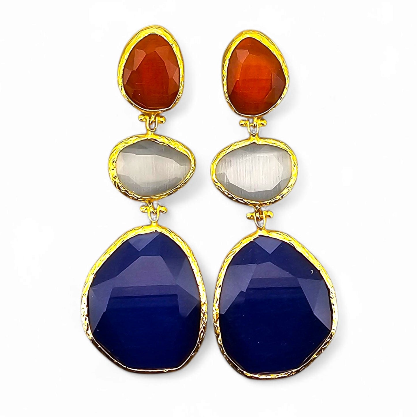 Boucle d'oreille Glow Line Cobalt • Blanc • Rouge