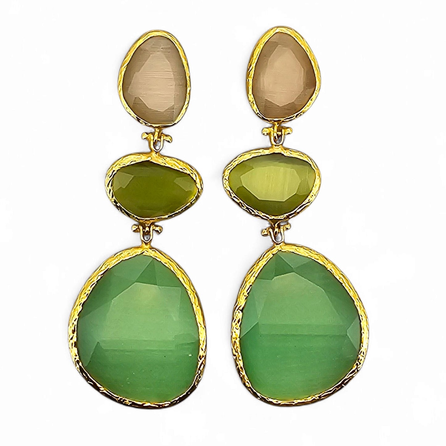 Boucle d'oreille Glow Line Vert clair • Olive • Nude