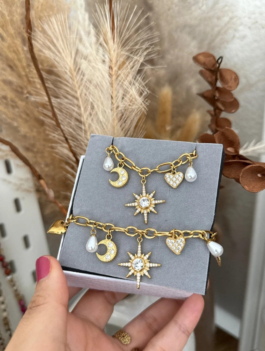 Coffret Bijoux : Collier et bracelet Multi-charms