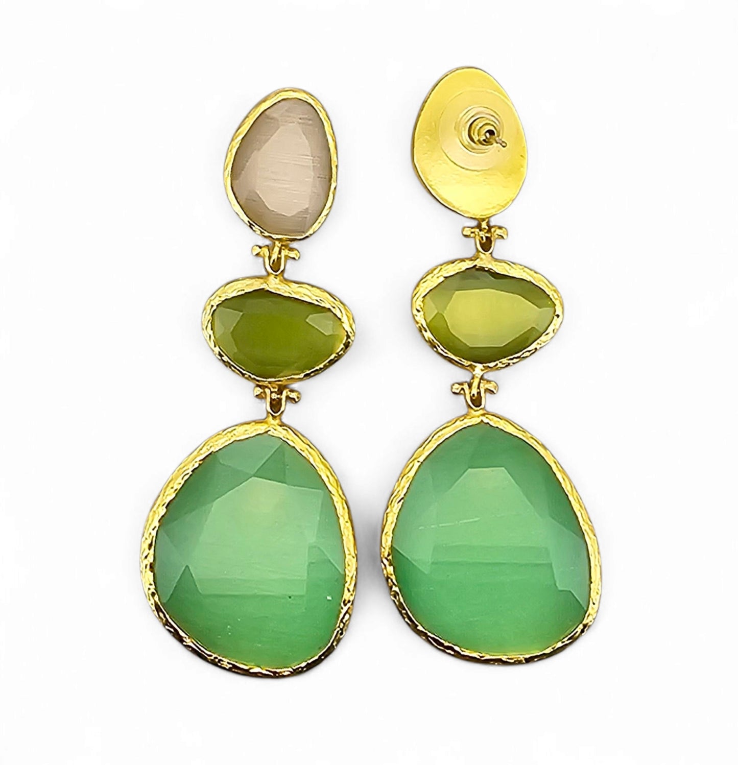 Boucle d'oreille Glow Line Vert clair • Olive • Nude